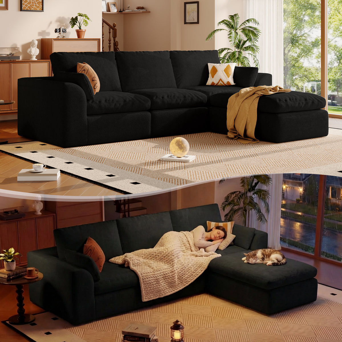 Cloud Sectional| Modular Chenille Boneless Couch