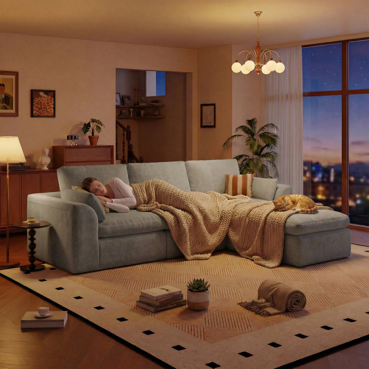 Cloud Sectional| Modular Chenille Boneless Couch