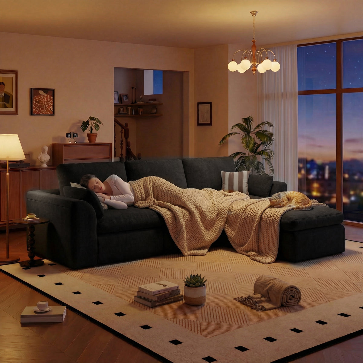 Cloud Sectional| Modular Chenille Boneless Couch