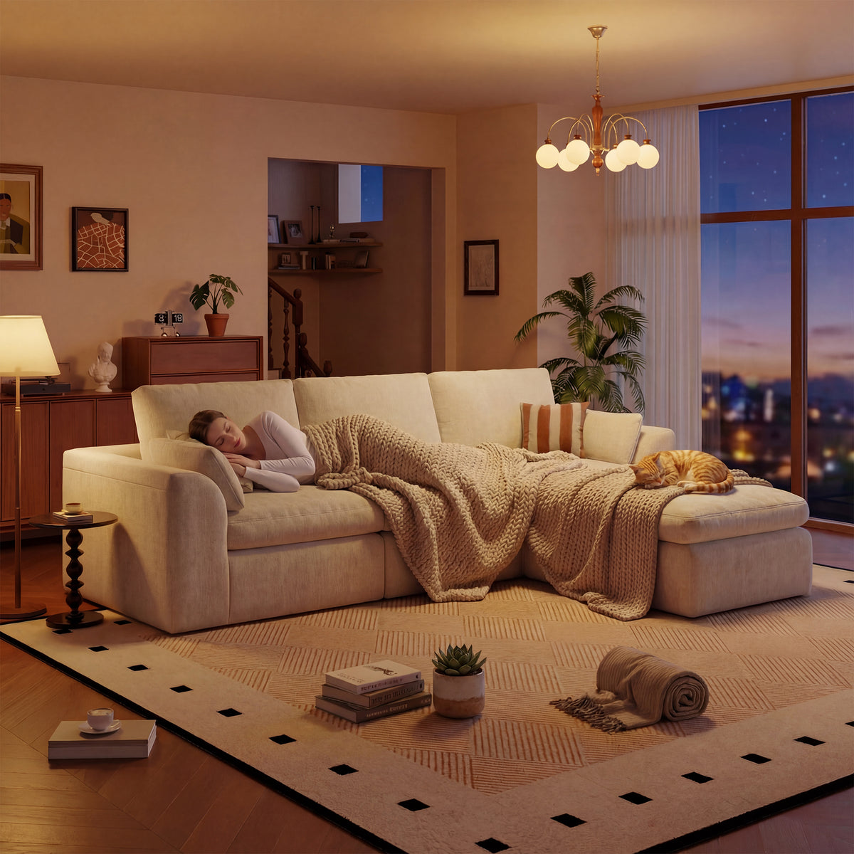 Cloud Sectional| Modular Chenille Boneless Couch