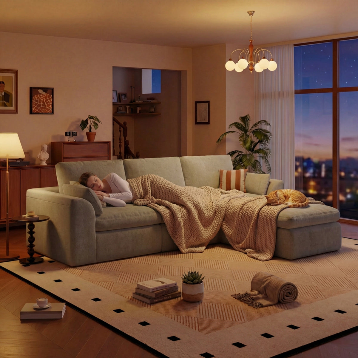 Cloud Sectional| Modular Chenille Boneless Couch