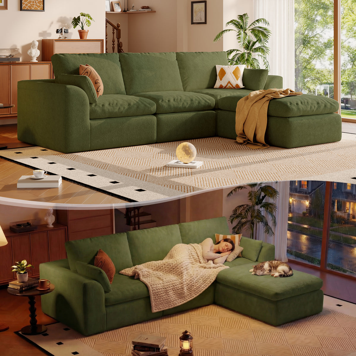 Cloud Sectional| Modular Chenille Boneless Couch