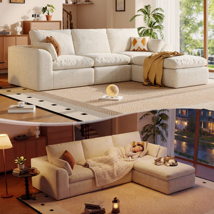 Cloud Sectional| Modular Chenille Boneless Couch