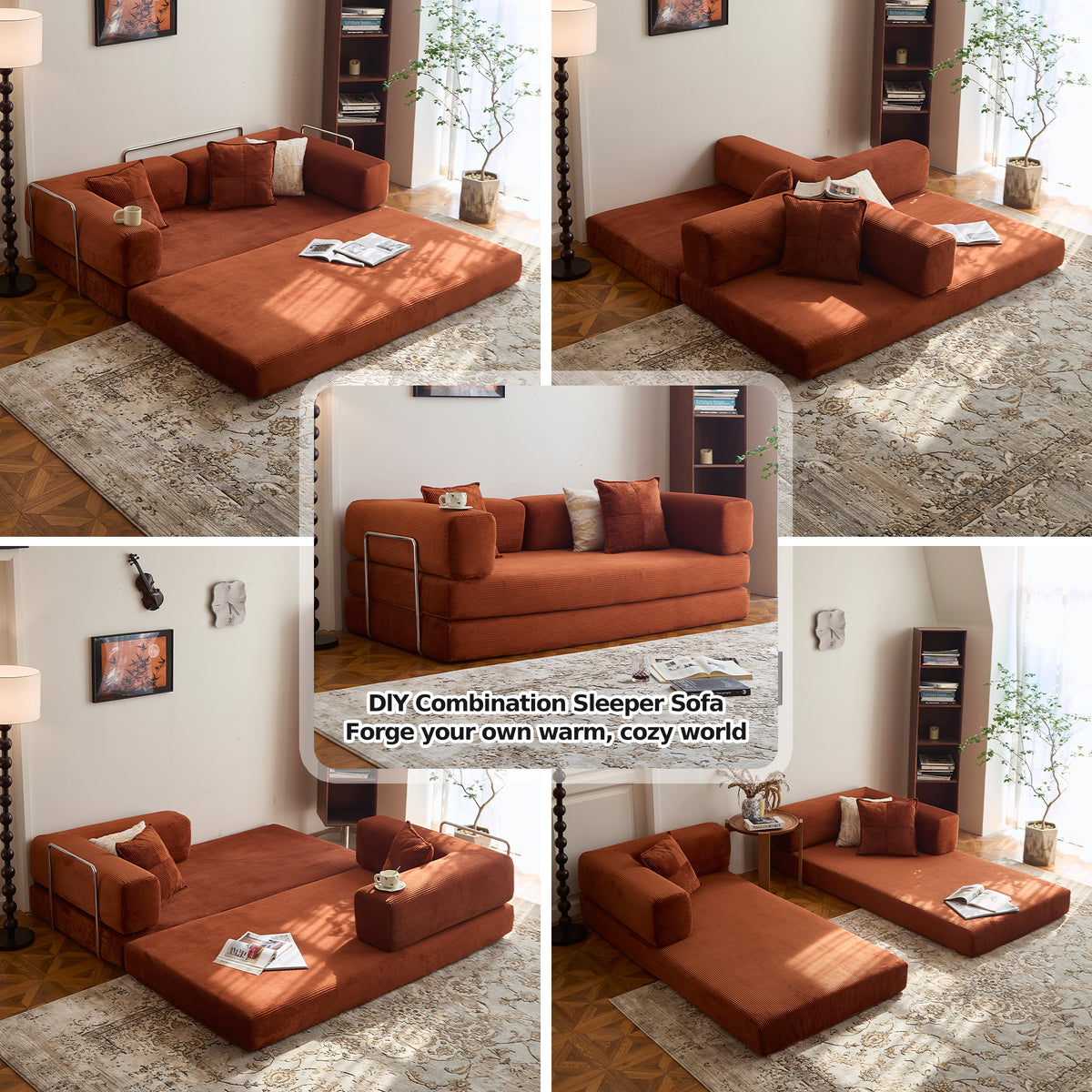 Corduroy Sleeper Convertible Sofa Bed