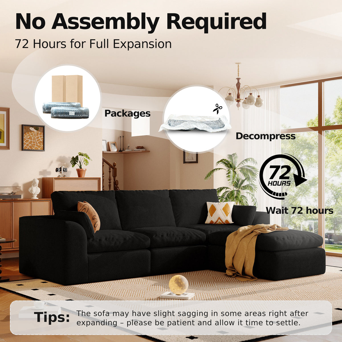 Cloud Sectional| Modular Chenille Boneless Couch