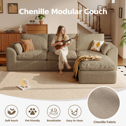 Cloud Sectional| Modular Chenille Boneless Couch