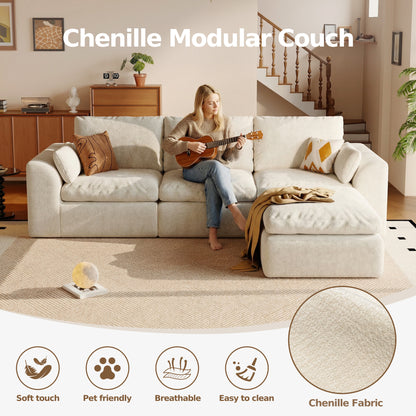Cloud Sectional| Modular Chenille Boneless Couch