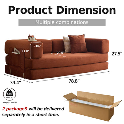 Corduroy Sleeper Convertible Sofa Bed