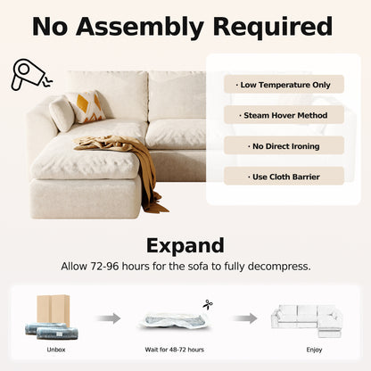 Cloud Sectional| Modular Chenille Boneless Couch