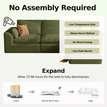 Cloud Sectional| Modular Chenille Boneless Couch