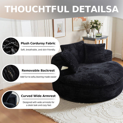 Oversized Corduroy Chaise Lounge Sofa