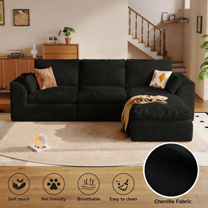 Cloud Sectional| Modular Chenille Boneless Couch