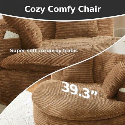 Oversized Corduroy Chaise Lounge Sofa