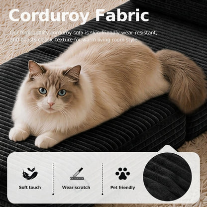 Plush Foldable Sofa Bed | Single-Seat Corduroy Convertible Chair