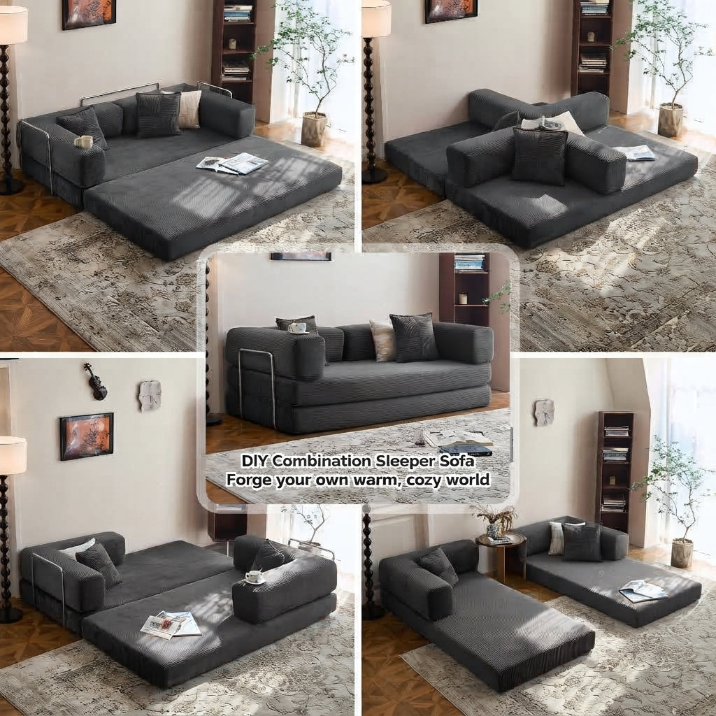 Corduroy Sleeper Convertible Sofa Bed