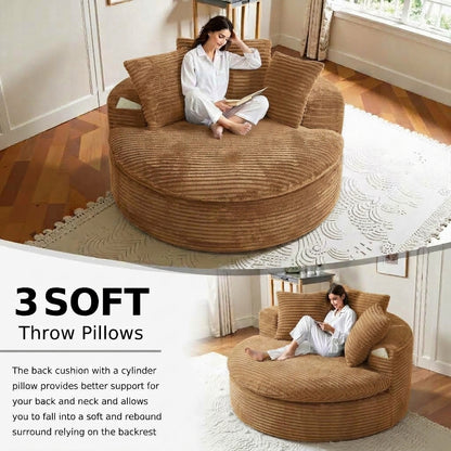 Oversized Corduroy Chaise Lounge Sofa