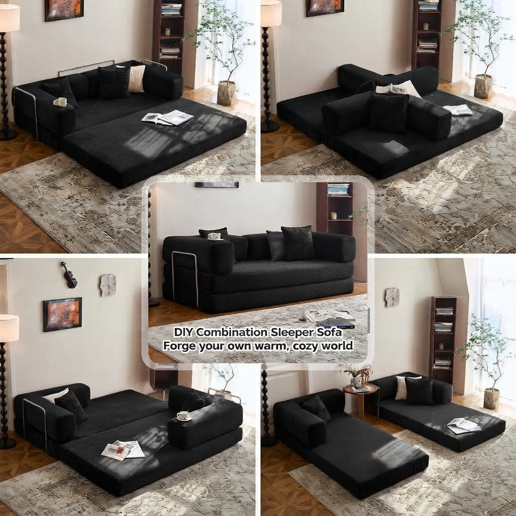 Corduroy Sleeper Convertible Sofa Bed