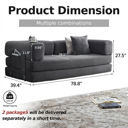Corduroy Sleeper Convertible Sofa Bed