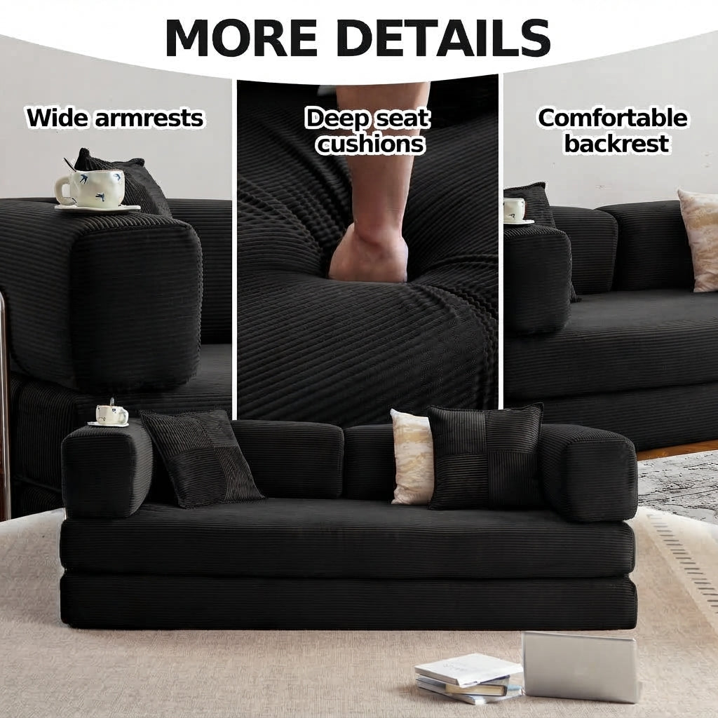 Corduroy Sleeper Convertible Sofa Bed