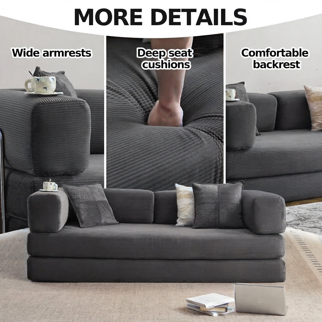 Corduroy Sleeper Convertible Sofa Bed