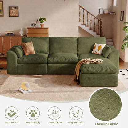 Cloud Sectional| Modular Chenille Boneless Couch