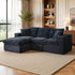 L-Shaped Cloud Sofa Modular Deep Seat Sectional Sofa in a modern living room setting with natural light.